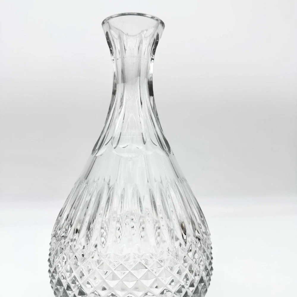 VTG Portugal Cut Crystal Wine Decanter Stopper Diamond Panel Atlantis Style
